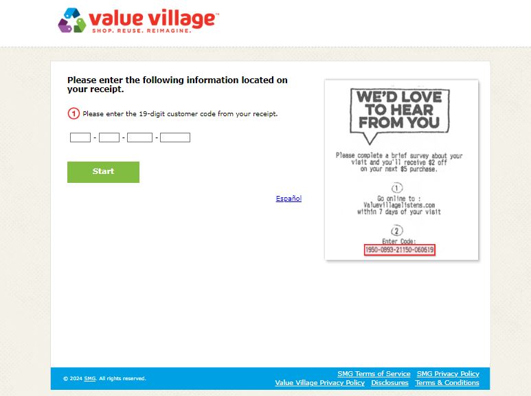 Value village listens Survey